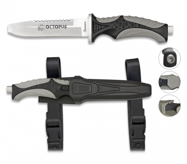 Nož ZA RONJENJE Albainox OCTOPUS BLACK 32337